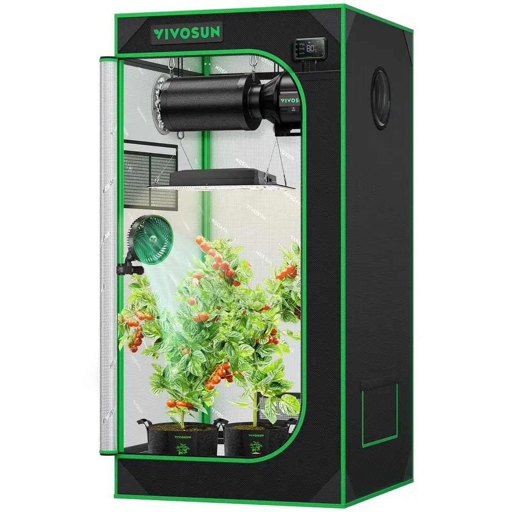 

Тент для выращивания S224 2x2, 24x24x48, с высокорефлективным майларом, смотровым окном и поддоном для гидропоники, для выращивания растений в помещении, для VS100