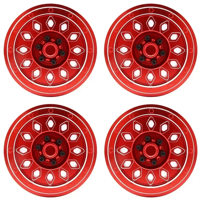 4pcs RC Car CNC Aluminum Alloy Wheel Hub Rim for AXIAL SCX6 1:6 Scale Remote Control Crawler Car Accessories Parts