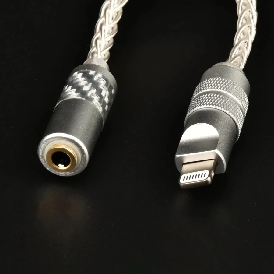 Top HiFi MFi błyskawica do 2.5/3.5/4.4mm oryginalny C100 DAC dla iPhone Aux dekodowanie zestaw słuchawkowy Audio Adapter Splitter Mic połączenie głosowe