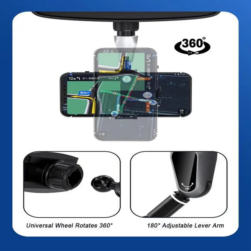 Auto Rückspiegel Telefon halter 360 Grad drehbare Handy halterung verstellbare multifunktion ale Universal-Smartphone