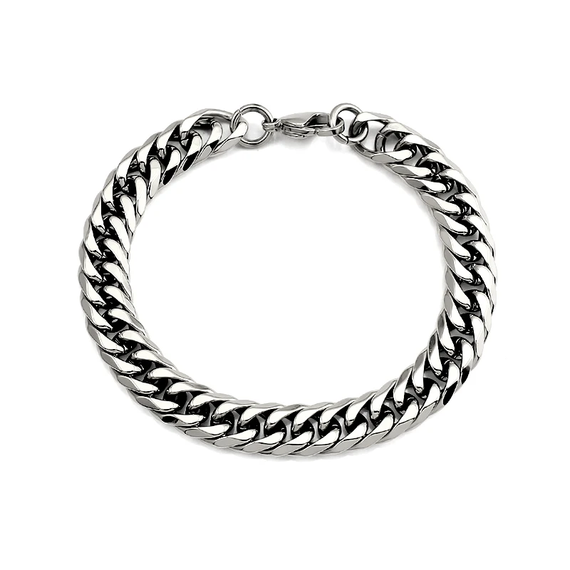 أفضل بيع 316L الفولاذ المقاوم للصدأ 18K الذهب ربط سوار الكوبية سلسلة سوار غير تشويه الكوبية ربط أساور #3