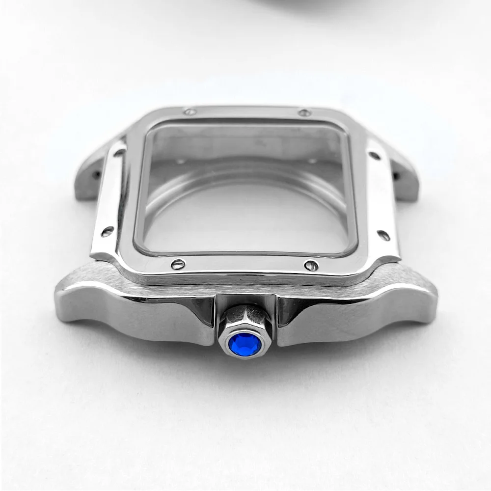 38MM fit NH35/36 Square Men's Case Customizable 27mm Dial Sapphire Glass Silver Gold Rose Gold Watch Accessories Parts