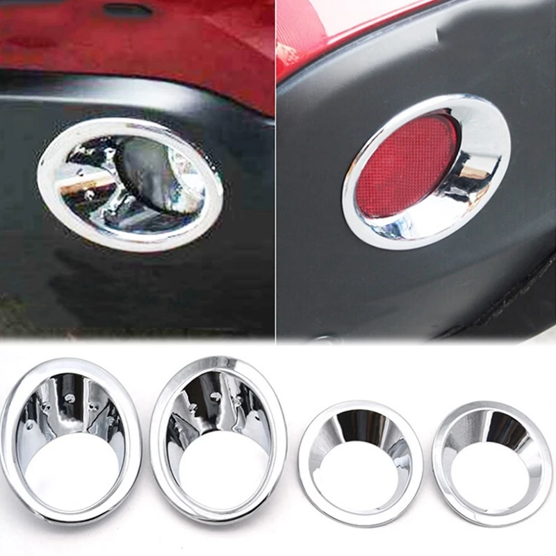 For Nissan Qashqai/Dualis J10 2007-2009 Chrome Front Rear Fog Light Cover Bumper Lamp Trim Molding Garnish Frame Accent