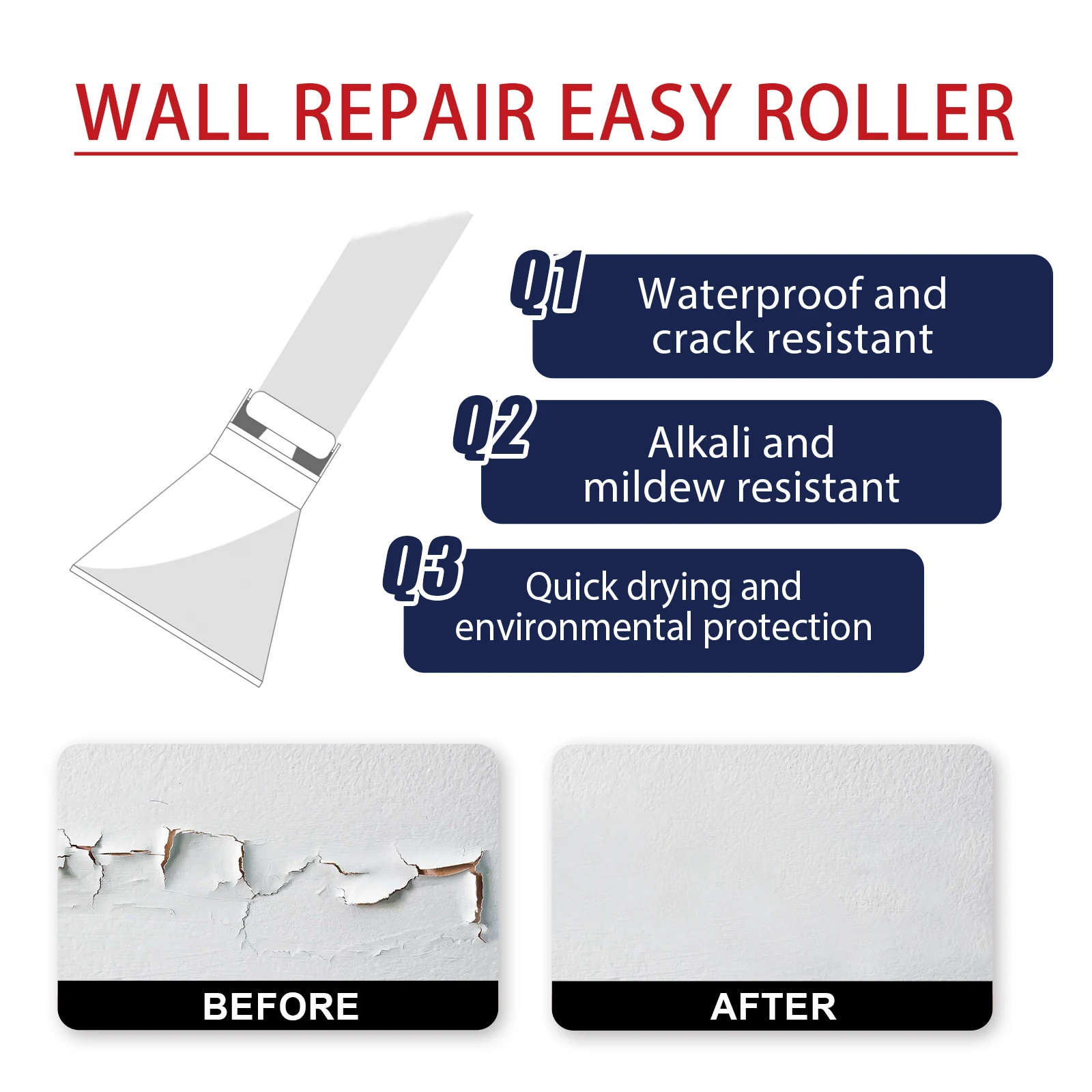 Quick-Drying Wall Repair Agent Waterproof Sealant Crack Filler White Patch for Instant Wall Restoration White Wall Restore