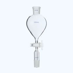 Spherical separatory funnel globe shape,with ground-in glass stopper and stopcock,Capacity 60ml,Joint 24/29,Glass switch valve