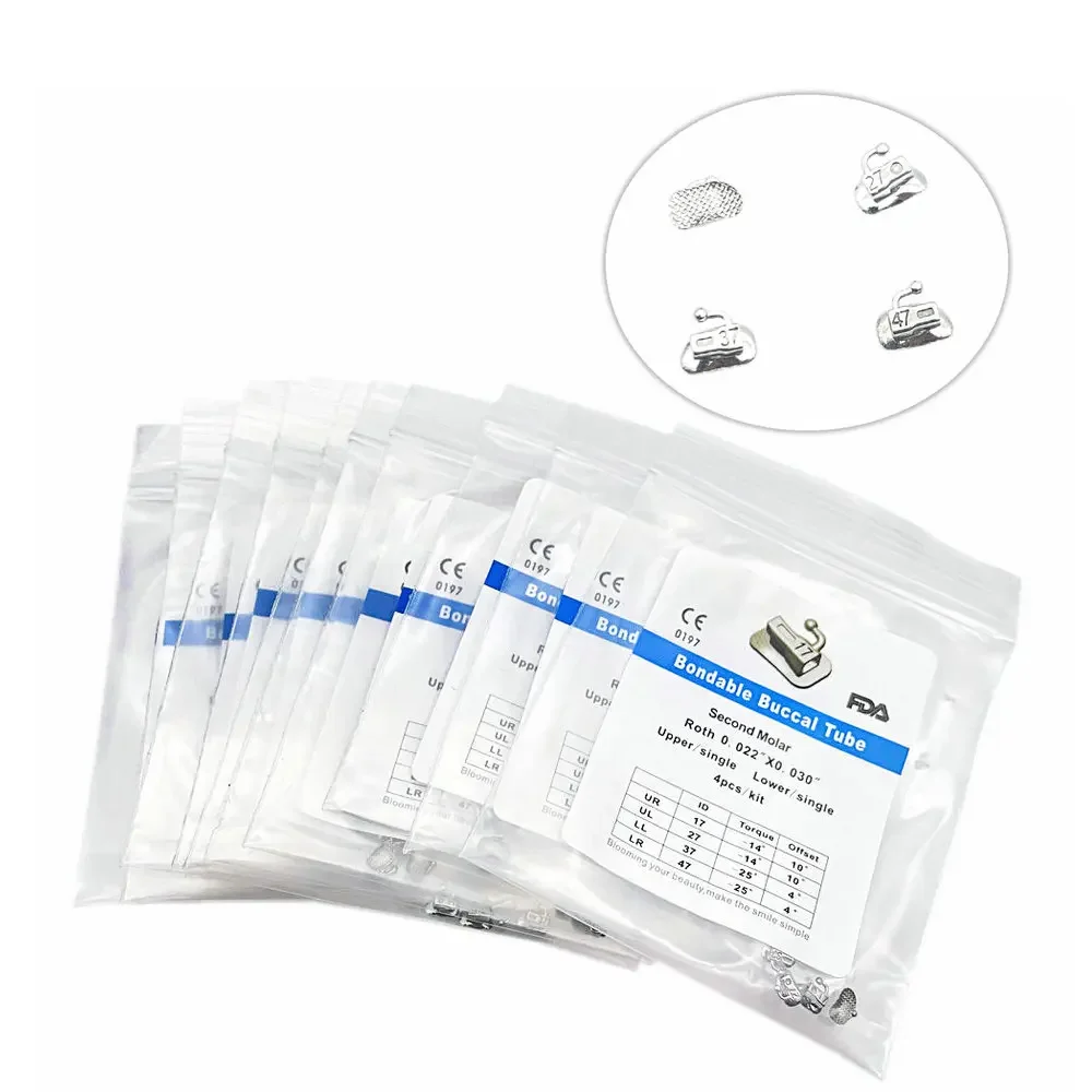 10packs Dental Orthodontic Buccal Tube Bondable Roth/MBT/Edgewise 0.022 1st/2nd Dental Buccal Tube Orthodontic Product