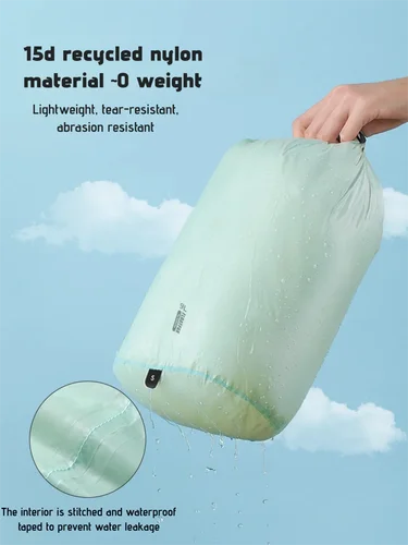 Imagen 2 del producto Bolsa seca ultraligera impermeable, bolsa de almacenamiento de viaje, organizador de ropa, cubo de embalaje de compresión para acampar, senderismo y natación