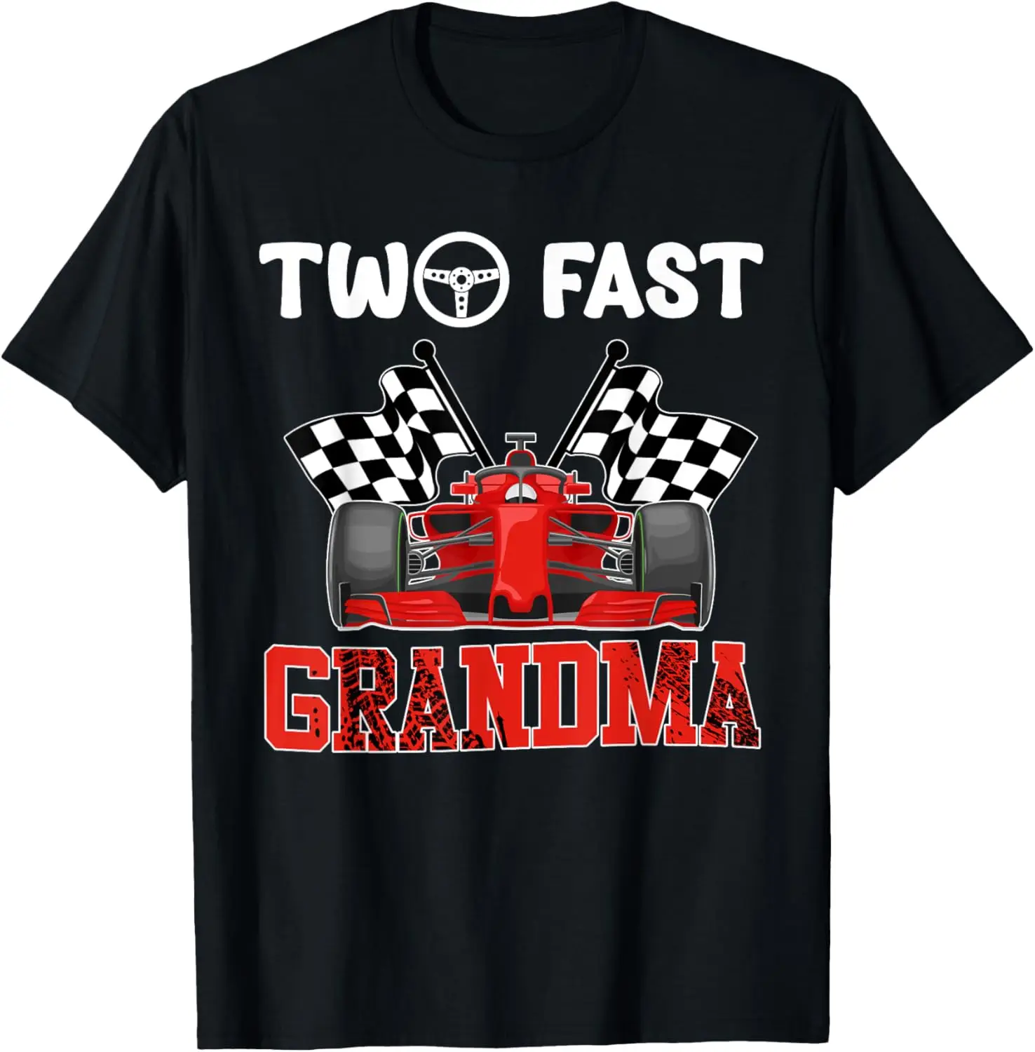

Two Fast Grandma Pit Crew Racing Car Family Birthday Boy T-Shirt