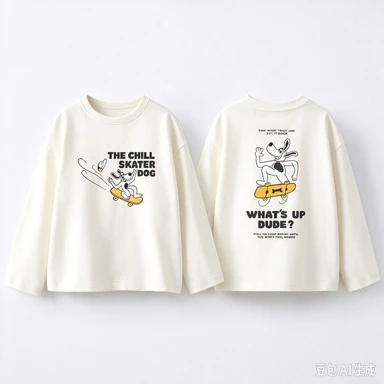 Spring Fall Kids Clothing Long Sleeve T-shirt Print Cartoon Fashion Versatile Children Crewneck Pullover Base Shirt Blouse 9m-7y