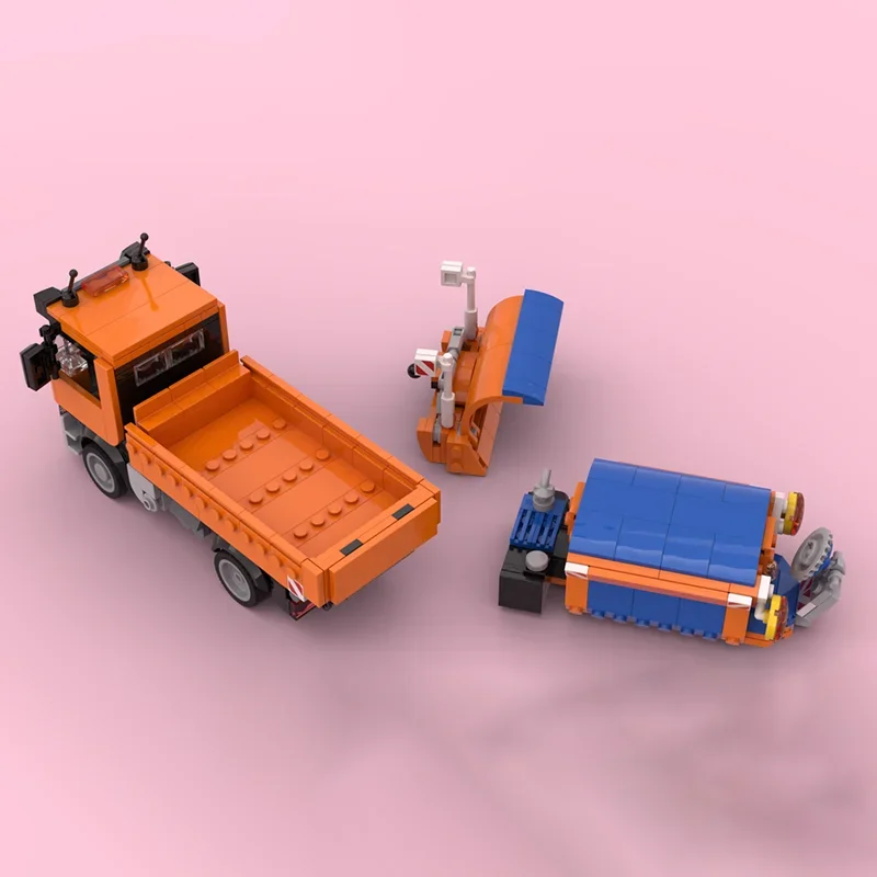 Moc Building Snow Plow Lorry Model Technology Truck Gift Construstion Engineering Vehicle Model DIY Assembly Holiday Sets Toys