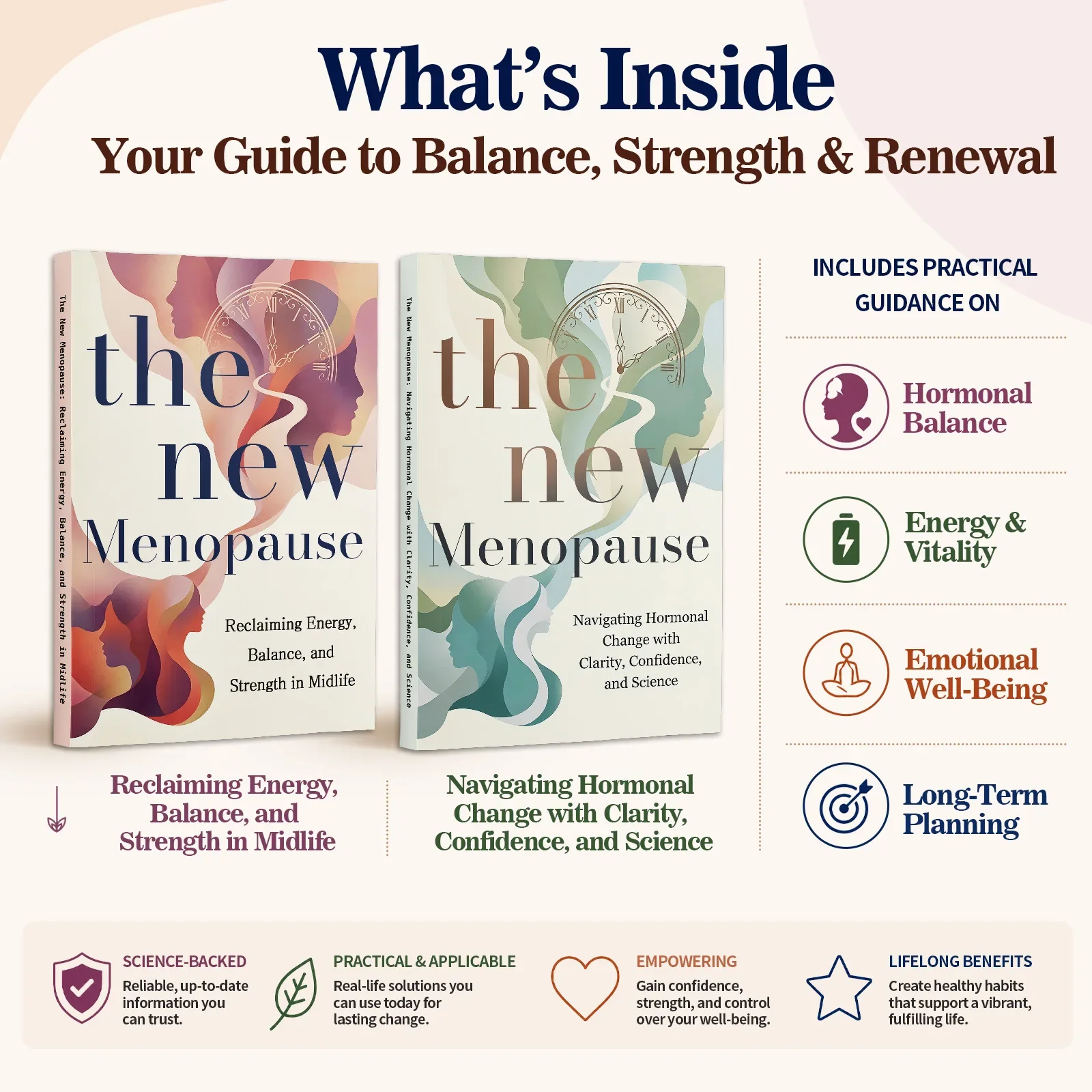 2-Book The New Menopause Women’s Wellness Book Set, Midlife Health and Hormonal Balance Reading Collection for Navigating