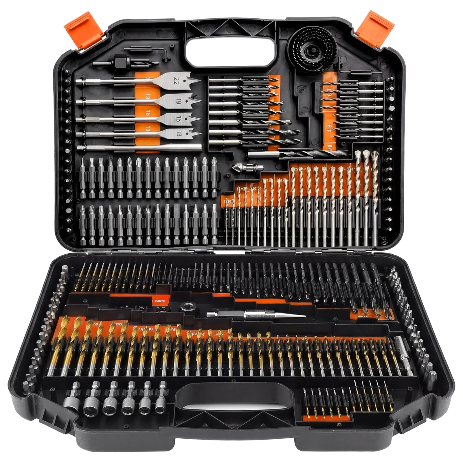 

Набор комбинированных инструментов HSS из 246 предметов: сверла для дерева, сверла для цемента, строительные сверла, сверла с плоской головкой, насадки для сверл.