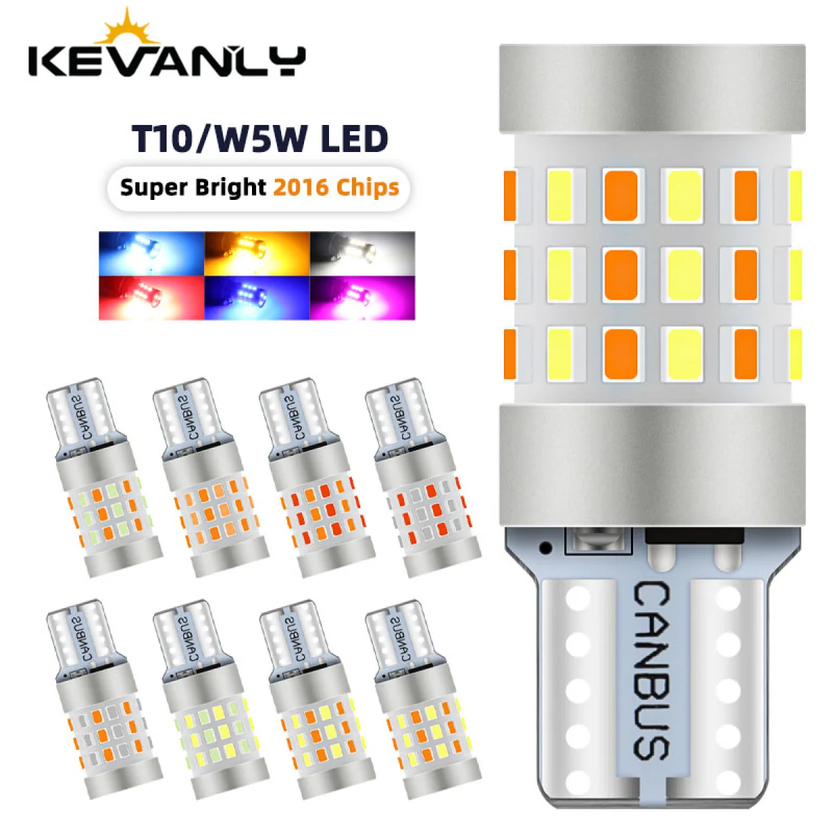 

2pcs T10 led 12-36V 194 168 w5w t10 led Dual Color signal lamp rear lights license plate light truck light interior lighting