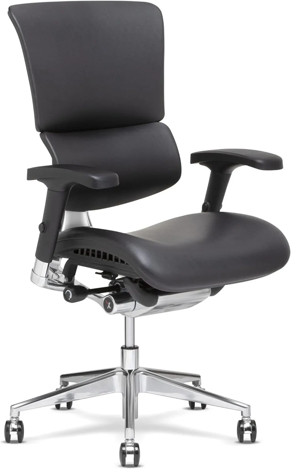 

High End Executive Chair, Black Leather - Ergonomic Office Seat/Dynamic Variable Lumbar Support/Floating Recline Stunning