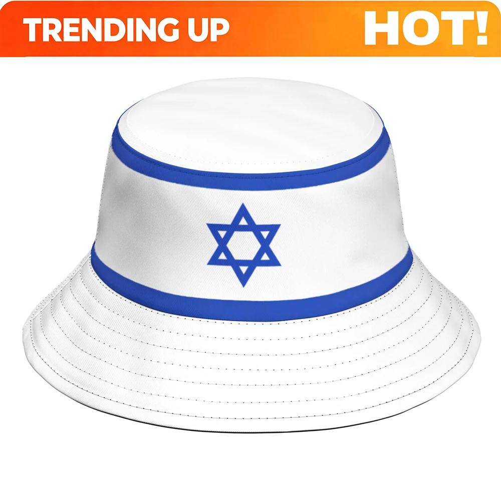 Israel Free Custom Made Name Number Isr Bucket Cap Nation Flag Il Judaism Arabic Country Hebrew Arab Print Logo Fisherman Hat