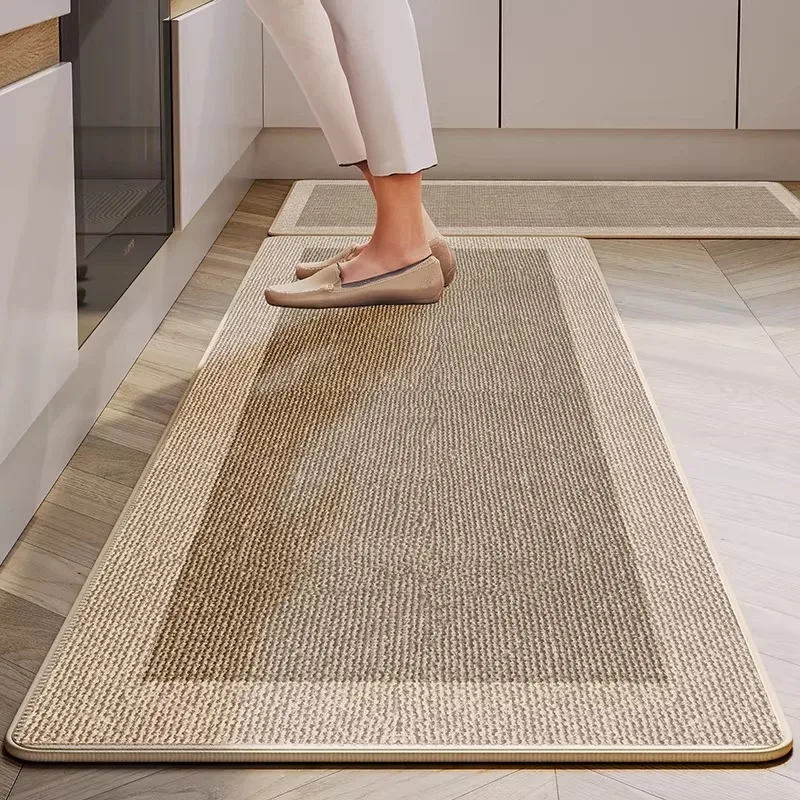 Kitchen Floor Mat Anti-slip Carpet Simple Off-white Home Decoration Rug Wear-resistant Foot Mats Long Mats Alfombra Cocina 양탄