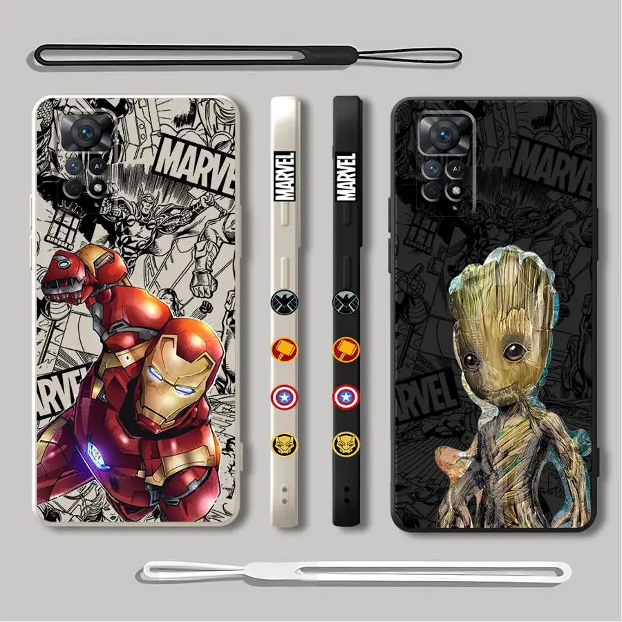 Marvel Iron Man Groot Phone Case for Xiaomi Redmi Note 13 12 Pro Plus 10 12S 11S 11 Pro 5G 8 9 10 Pro 9S 9T 10T Silicon Cover