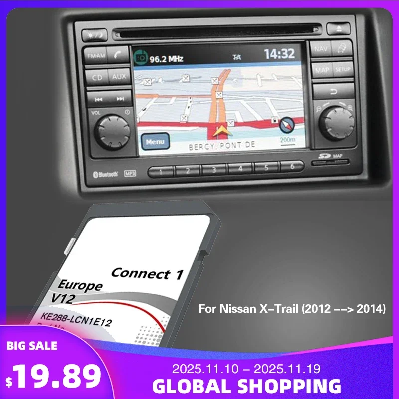 

for Nissan X-Trail 2012 2014 Europe Greece France Germany Monaco Sat Nav 16GB Map SD GPS Memory Card