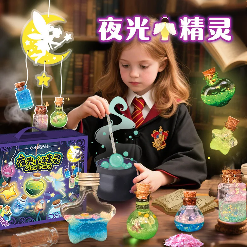 Children DIY Glow In Dark Fairy Potion Bottle Craft Kit Handmade Magic Making Set Creative Experiment Toy For Kids