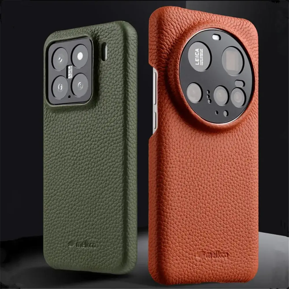 

Magnetic Genuine Cowhide Leather Litchi Case for Xiaomi 15 Ultra 15 Magsafe Back Cover