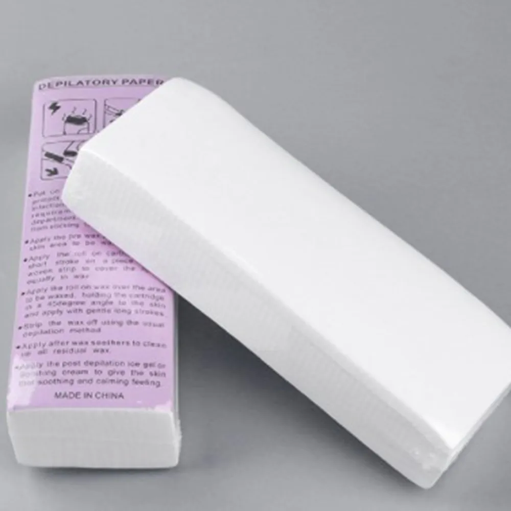 100 Tiras de Vellón Desechables para Depilación, Papel Depilatorio, Tiras de Cera para Depilación, Novedad
