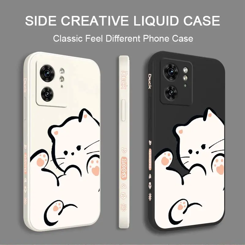 EDGE40 White Cloud Cat Silicone Phone Case For Motorola Moto EDGE 40 30 40Neo 20 EDGEPLUS E13 E32 E7Plus E22 E22i E20 E32S Cover