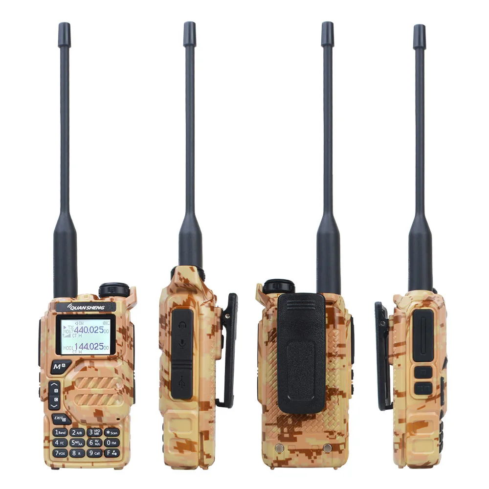 50-600MHz RX Quansheng UV-K5 Camouflage Walkie Talkie VHF UHF TX DTMF VOX FM Air Band Fast Copy One Channel Scramble NoAA Radio