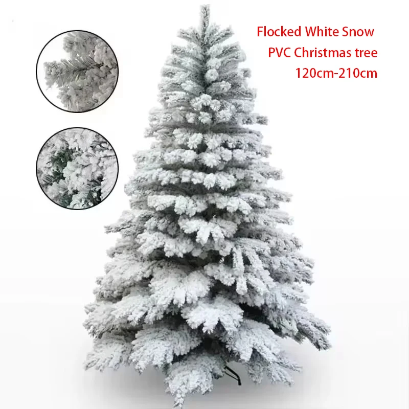 

Artificial Christmas Tree White Snowflake Banana Flocking Encrypted Christmas Tree PVC Xmas for Outdoor Christmas Decoration