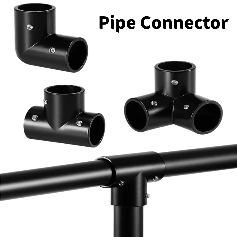 1Pcs Stainless Steel Tee Straight Elbow Pipe Connector 2/3/4/5/6 Way Pipe Fittings black 25/32mm Tube Joint Furniture Hardware