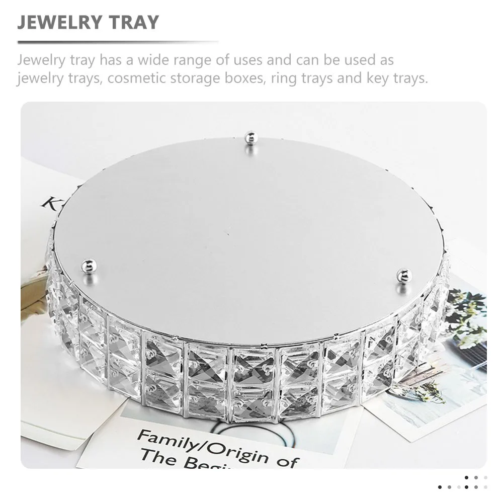 

Round Mirror Surface Jewelry Tray for Home Decorative Storage Organizer Ring Holder Small Vanity Table Top Trinket Dish