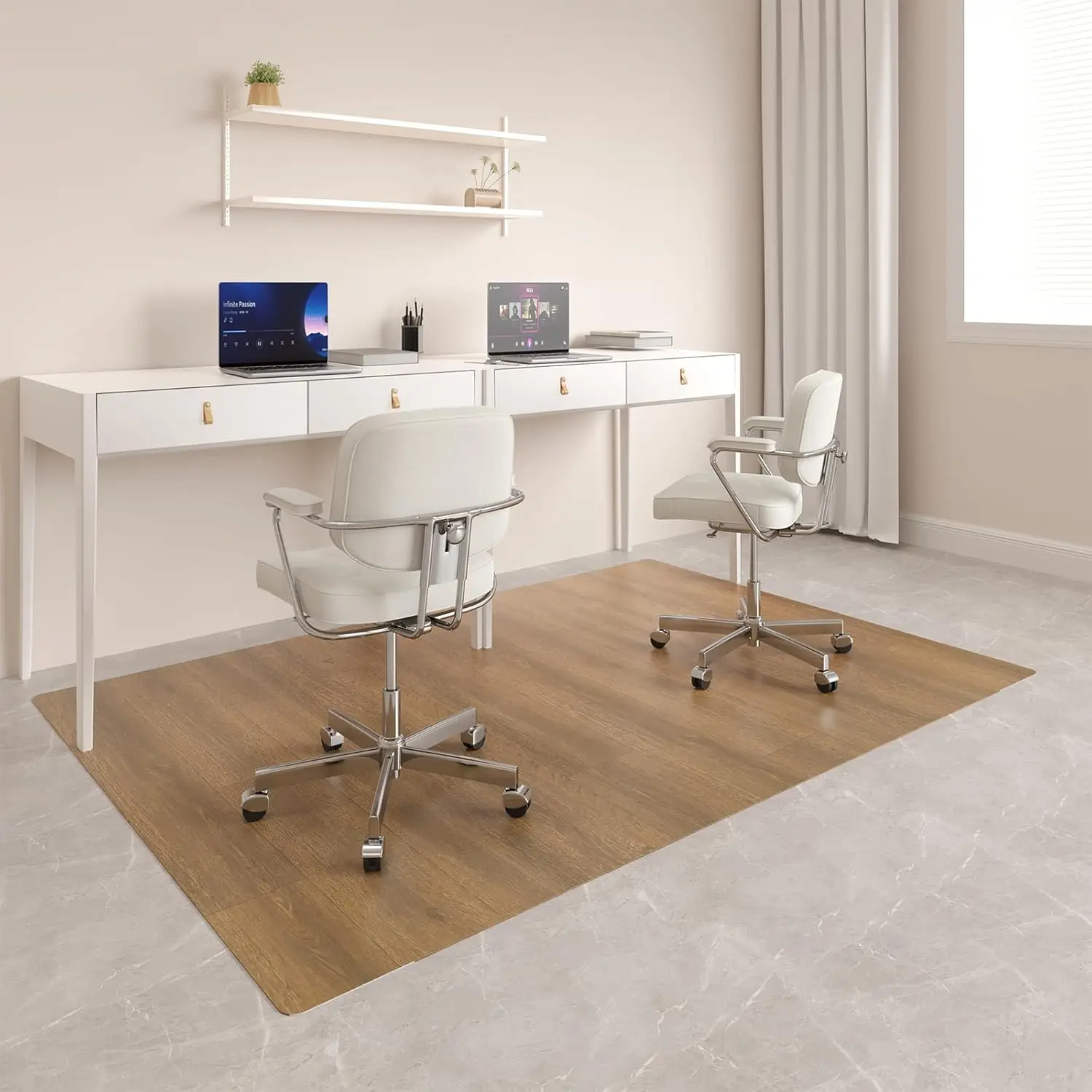 50x72 Inch Heavy Duty PVC Chair Mat for Hardwood Floors, Non-Slip Scratch-Resistant Office Desk Floor Protector