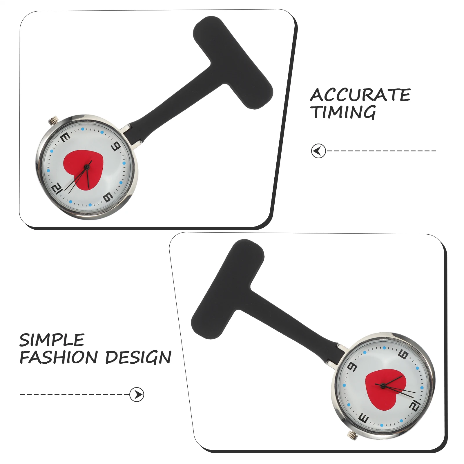 

Silicone Nurse Watch Clip On Fob Lapel Quartz Hanging Pendant Pocket Watch for Nurses White Strap Simple Design Medical Uniform