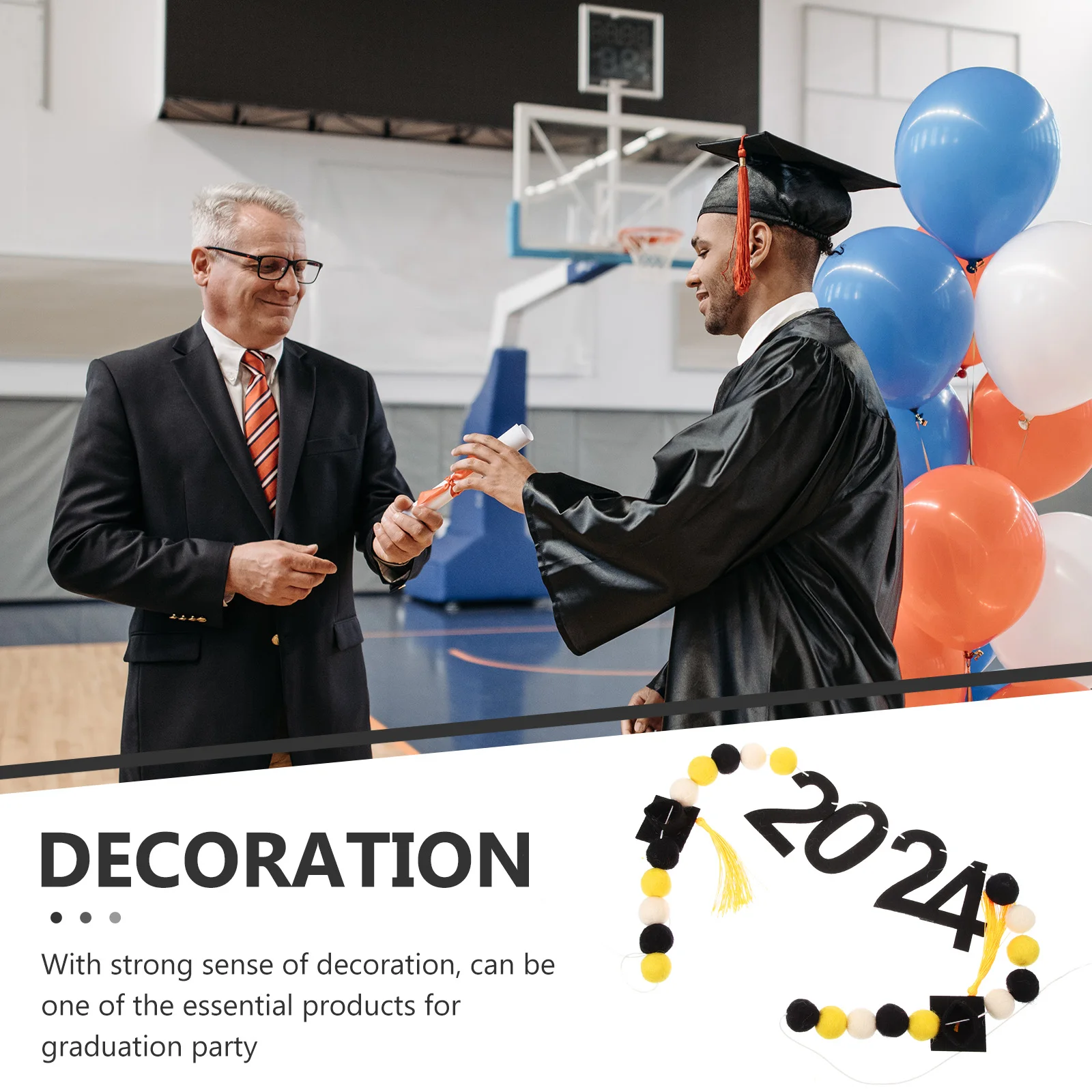 

Doctor Hat Decoration Graduation Banner Garland Party Decorations Felt Hanging Flag Wool Ball Engineer