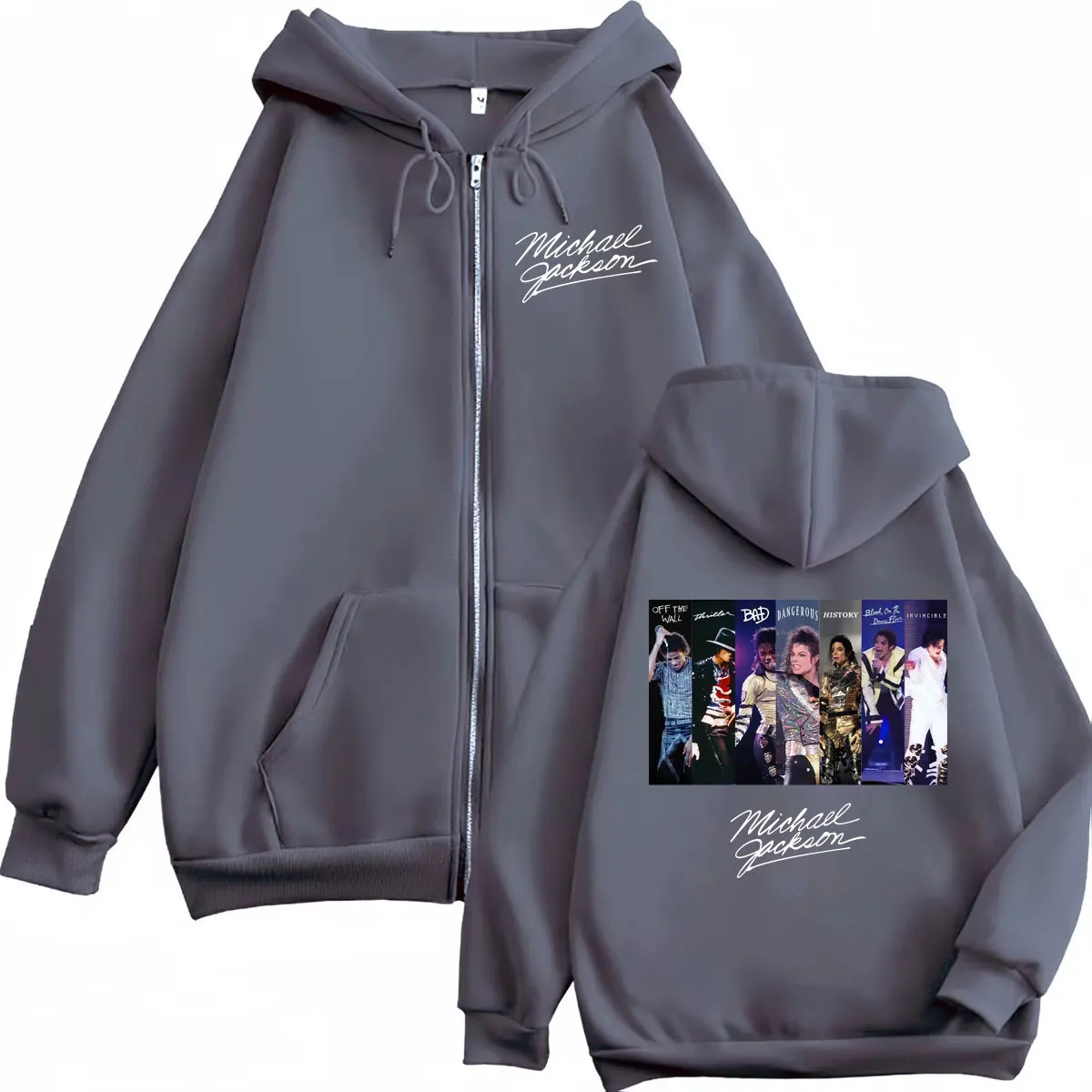 Vintage Classic Michael Jackson Graphic Zipper Hoodie Men's Women