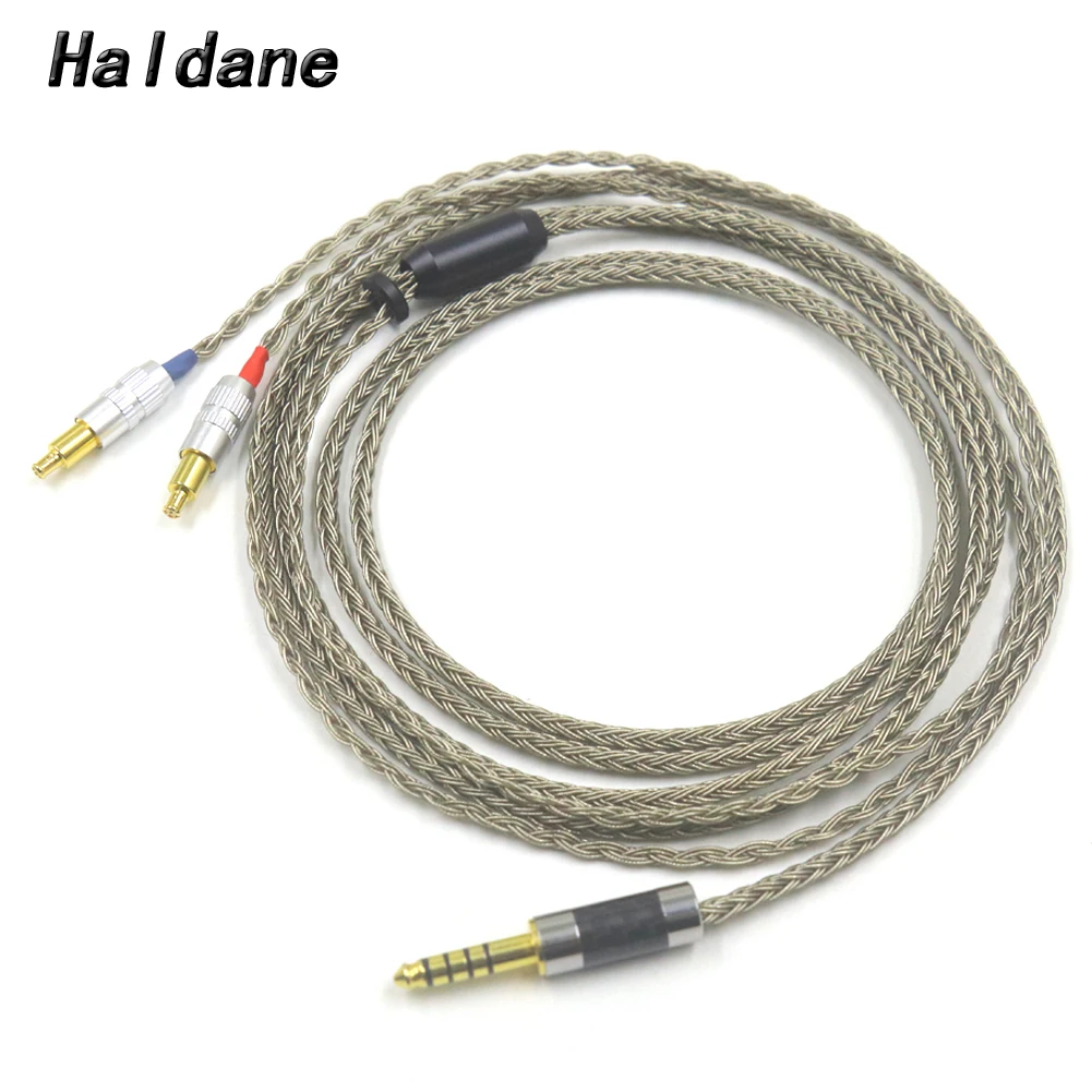 Haldane Gun-Grey 16Cores Silver Plated Graphene Headphone Upgrade Replace Cable for ATH-ap2000ti ADX5000 WP900 MSR7B 770H AP200