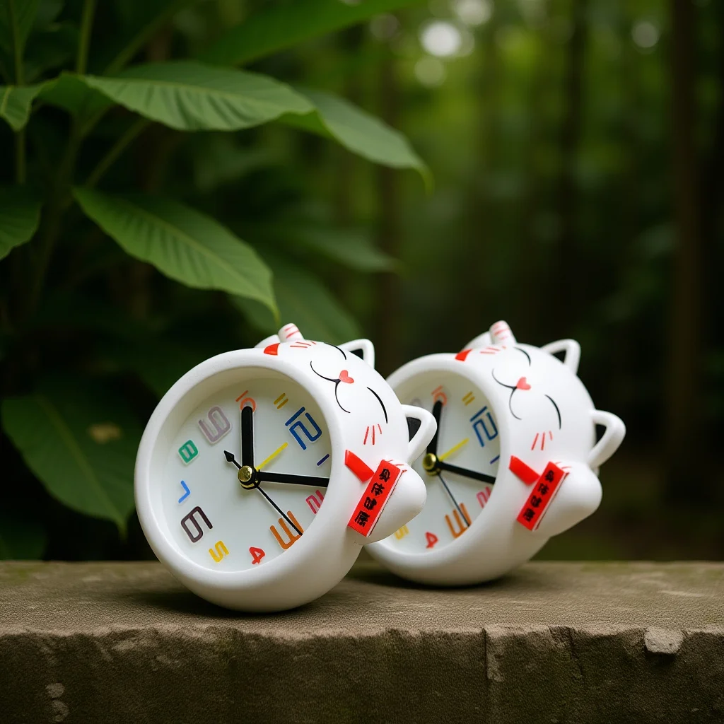 

1Pcs Cat Alarm Clock Desk Clock Creative Cartoon Cat Shape Design Large Number Display Suitable for Home Room Living Room