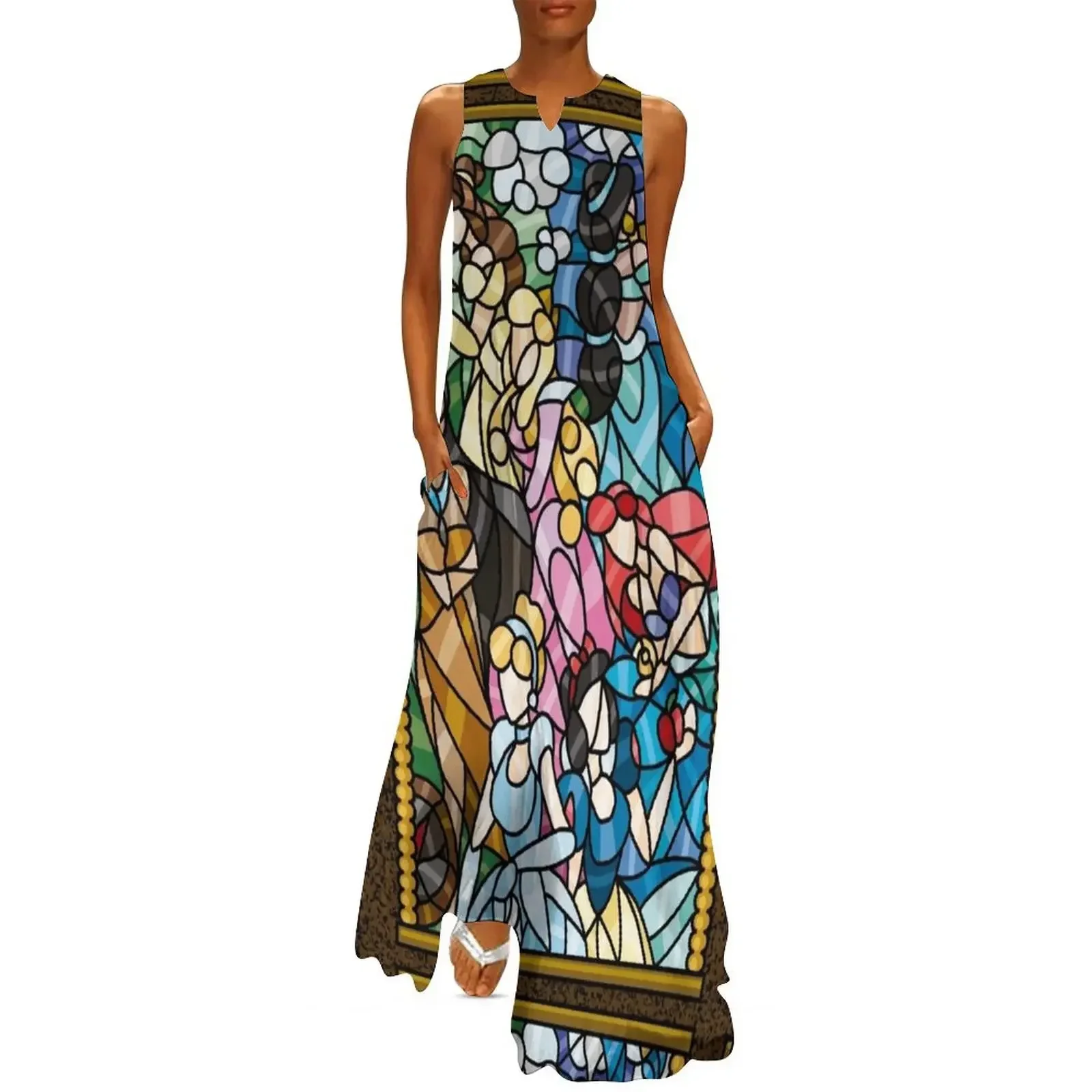 

stained glass Long Dress womens dress luxury woman evening dress Female ceremony dresses