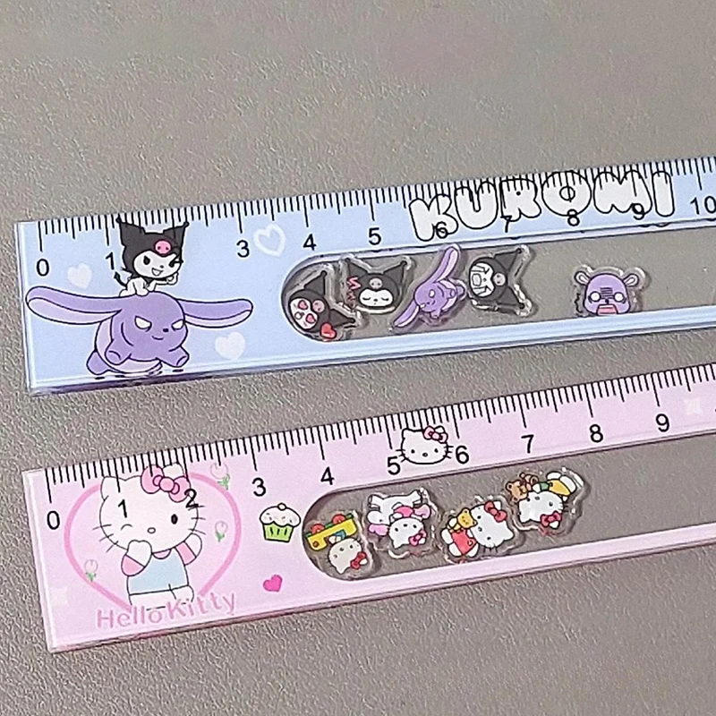 Kuromi Pochacco Cute Cartoon Capybara Shaker Ruler Creative Anime Character Ruler School Student Stationery