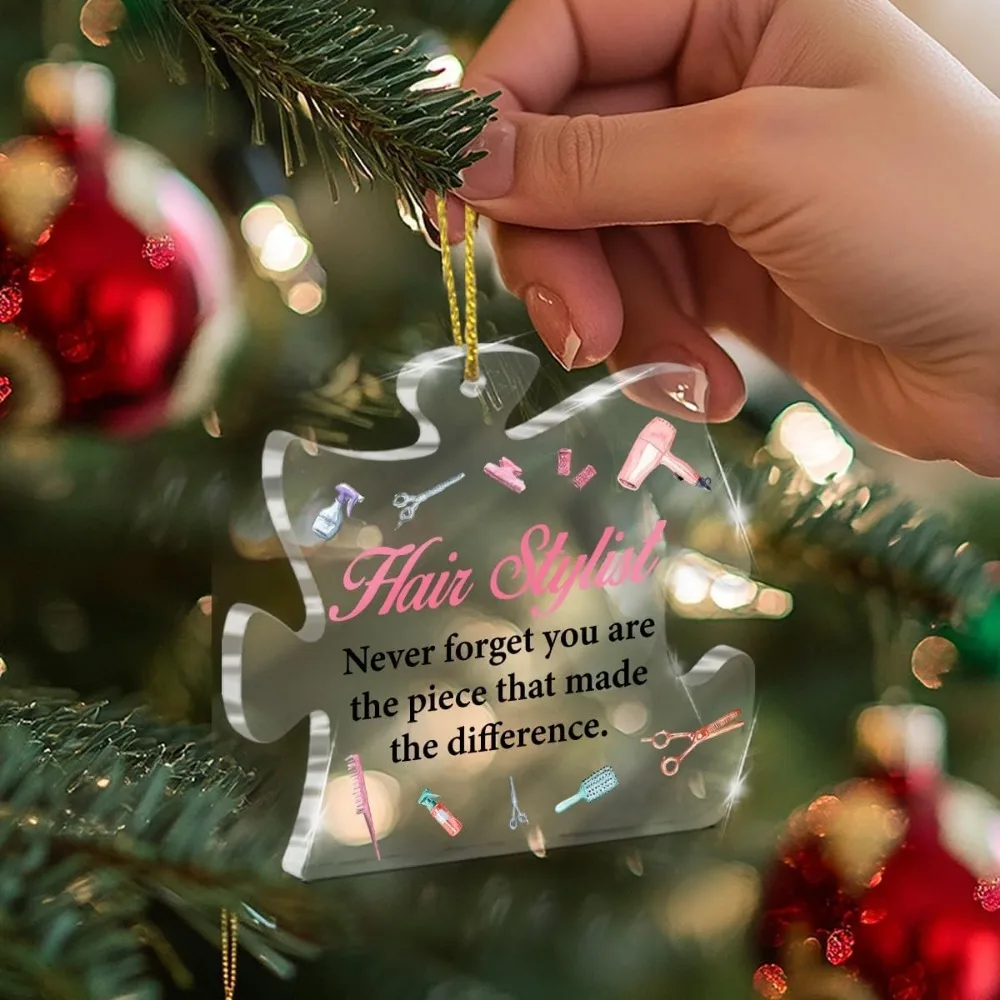 هدية مكعبات ألغاز أكريليك لمصففي الشعر، مثالية لديكور عيد الميلاد في الصالون وهدايا شكرًا لك. #3