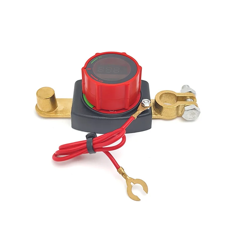 

AT19-выключатель автомобильного аккумулятора 300A, разъединитель аккумулятора с боковой стойкой, 12 В, отрицательный светодиодный дисплей включения/выключения напряжения