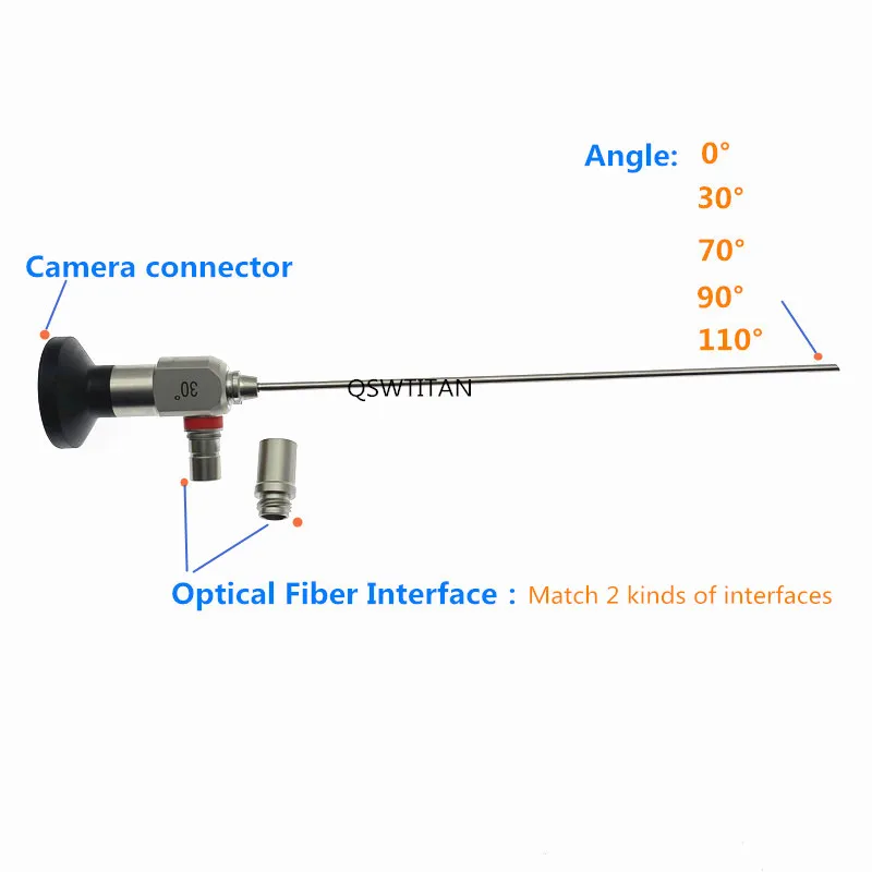 Caméra endoscopique HD pour proporORL, résistante, 70/90mm, 3mm, 4mm, 6mm, 8mm, 0, 30, 2.7, 1 pièce