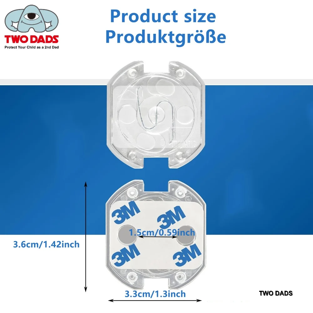 Child Safety Socket Cover - Rotatable Adhesive Baby Proof Plug Protector for European Schuko Outlets, Anti Oil Dust Resistant