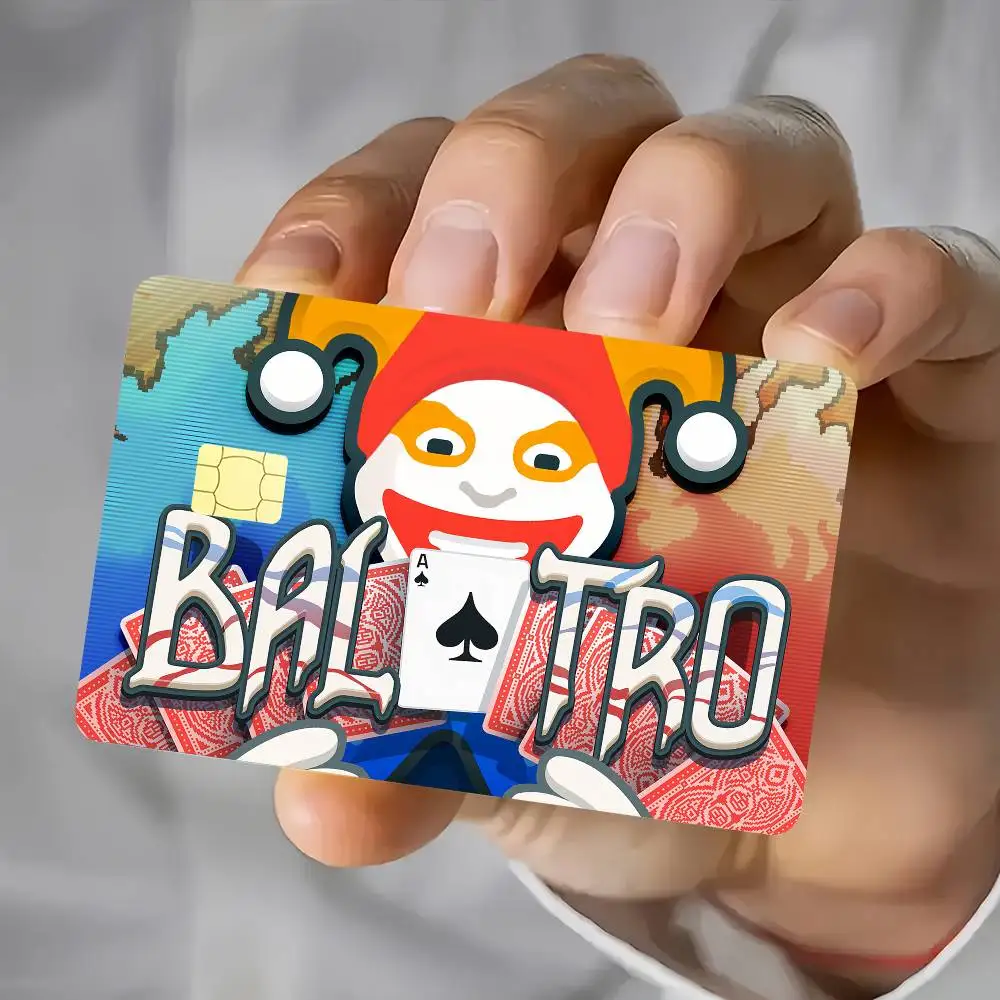 Game B-Balatro Card Stickers Waterproof Film Skin Cover 4PCS Credit Card Stickers Debit Front Decoration Bank Subway Pass