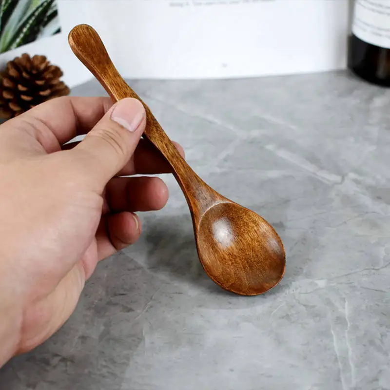 Wooden Spoon Gourd Handle Coffee Tea Stirring Spoons Dessert Honey Soup Cutlery Japanese Style Kitchen Tableware Dinnerware