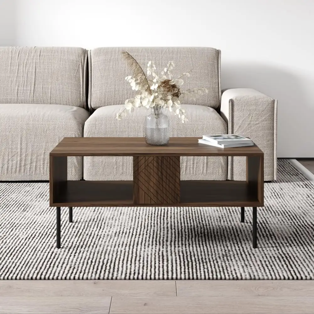 

Furniture Art Deco Coffee Table 42" W x 24" D x 18" H — Wood Color, Customized