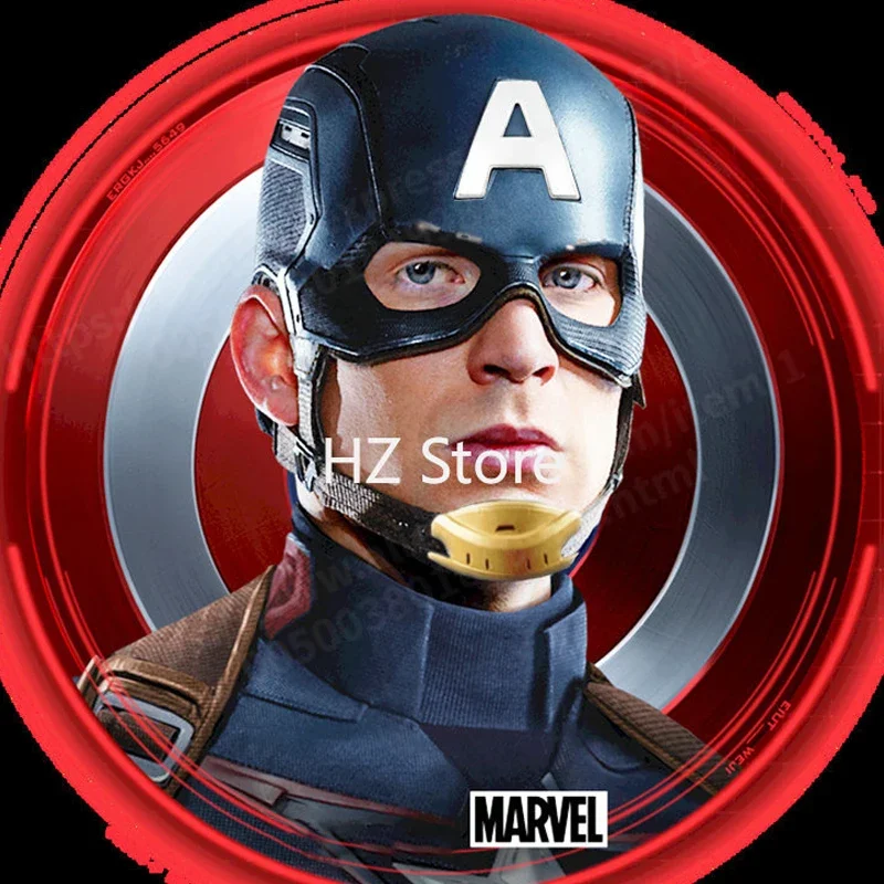 Marvel 1:1 Captain America Wearable Helmet, Genuine Leather Strap, Battle Damaged Mask, Halloween Cosplay Masks, Birthday Gift