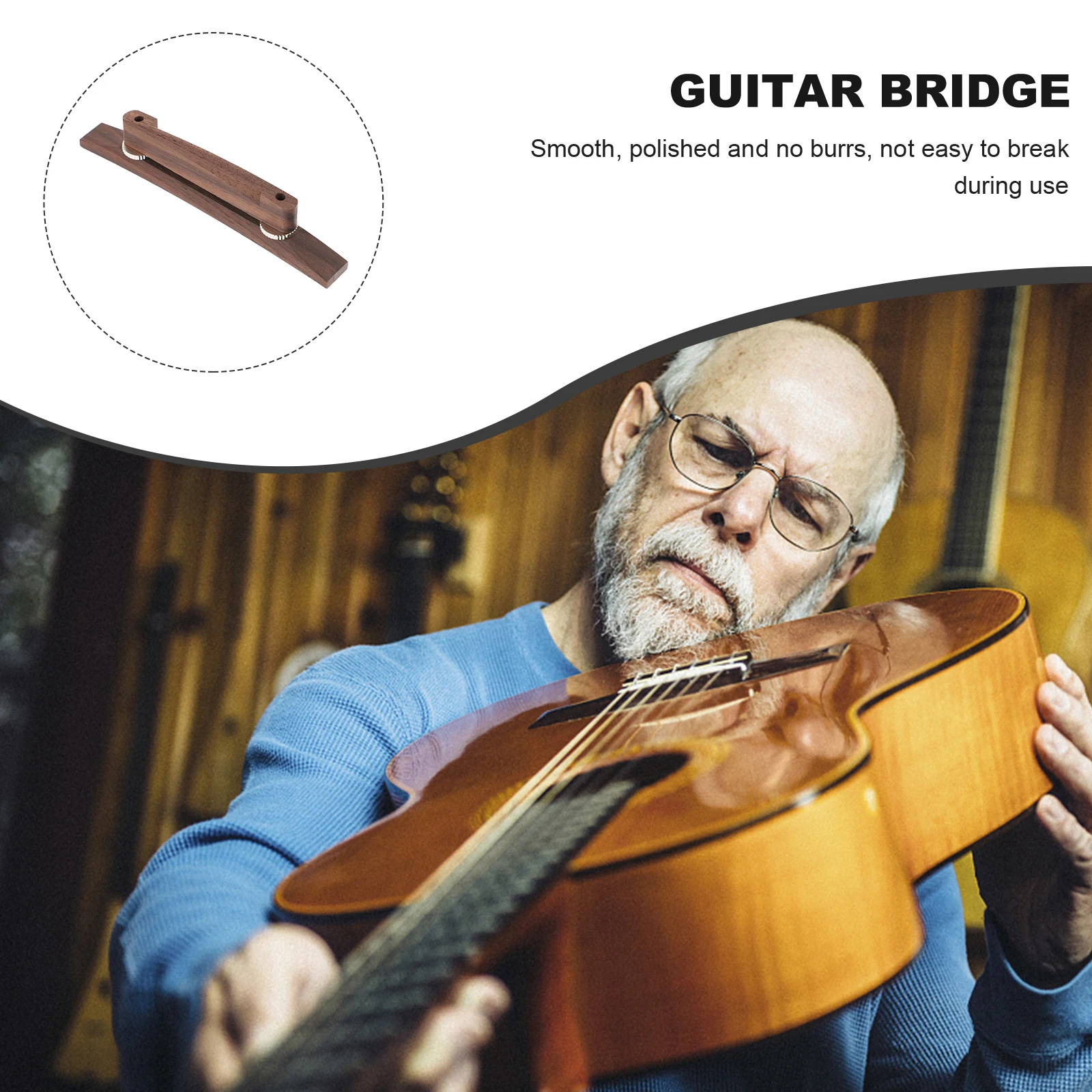 

Durable Guitar Bridge Adjustable Saddle Replacement Part for Acoustic Electric Accessories Smooth Polished Guitar Supplies