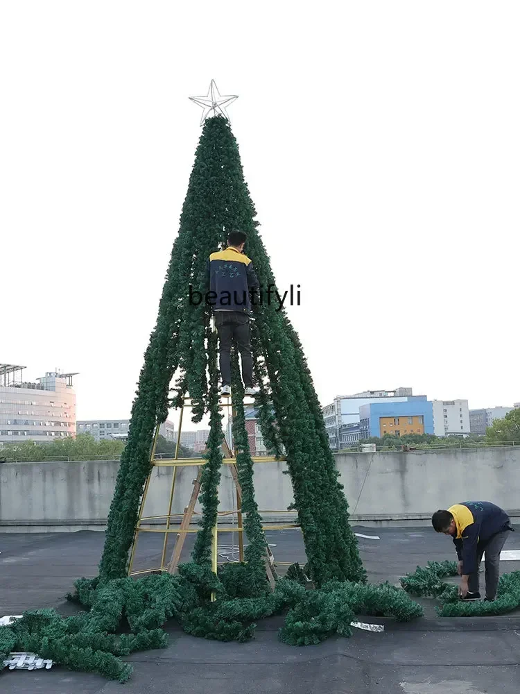 

Large Christmas tree outdoor frame bare tree shopping mall Christmas decoration scene arrangement A50