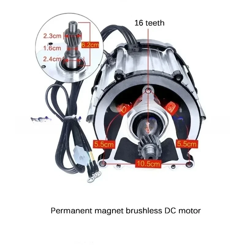 1500w 1800w Electric Tricycle 48v 60v 72v 3200rpm 3900rpm High Speed Brushless Differential Motor  Dc Motor   Motor Electrico