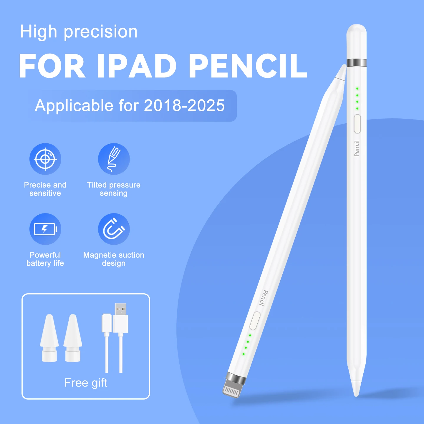 

New Gen stylus for all 2018-2025 iPad models. Professional palm rejection & tilt sensing. High-precision chip ensures smooth, la
